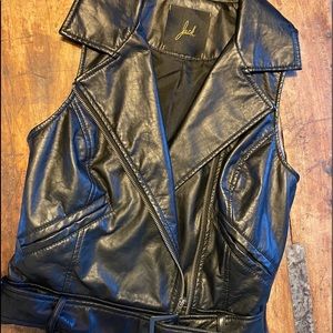 Awesome Faux Leather Moto Style Vest